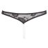 Cottelli - Black Lace Thong with Pearls and Open Design