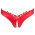 Cottelli - Open Floral Panty with Pearls (Red) - M