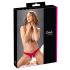 Cottelli - Open Floral Panty with Pearls (Red) - XL