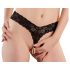 Cottelli - Double Pearl Lace Thong (Black) - XL