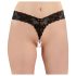 Cottelli - Double Pearl Lace Thong (Black) - XL