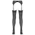 NO:XQSE - Striped Stockings with Garter Belt (Black)