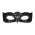 Obsessive - Embroidered Venetian Mask (Black)
