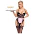 Cottelli - Sheer Maid Costume (Black-Pink)