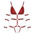 Bad Kitty - Red Studded Bondage Bodysuit