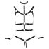 Bad Kitty - Studded Body Harness Set with Wrist Cuffs (Black)