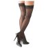 Cottelli - Black Thigh-Highs with Stripe - 5/XL