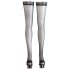 Cottelli - Black Thigh-Highs with Stripe - 5/XL