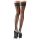 Cottelli - Black Thigh-Highs with Lily Pattern and Stripes - 5