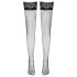 Cottelli - Black Fishnet Thigh-Highs with Wide Lace Trim