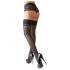 Cottelli - Black Thigh-High Stockings with Lace Trim and Delicate Patterns