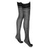 Cottelli - Black Thigh-High Stockings with Lace Trim and Delicate Patterns