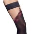 Cottelli - Embroidered Dual-Effect Thigh-High Stockings (Black)
