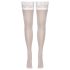 Cottelli - Lacy Floral Thigh-Highs (White) - 3/M-L