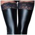 Noir - Lacy Shiny Thigh-High Stockings (Black)