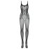 Obsessive G335 - Sheer Open-Net Bodysuit (Black) - S-L