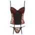 Cottelli - Rose Corset and Thong Set (Red) - 80C/L