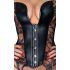 Noir - Lace Corset with Garter (Black) - M