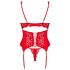 Obsessive Amor Cherris - lace set with garter belt (red) - L/XL