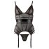 Cottelli - Sleek Striped Sheer Top (Black) - M