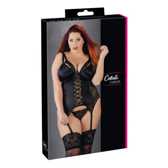 Cottelli Plus Size - Versatile Garter Top (Black)