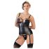 Cottelli Bondage - Glossy Lift-Up Top with Cuffs (Black)