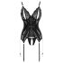 Cottelli - Lace Open Top & Thong Set (Black) - XL