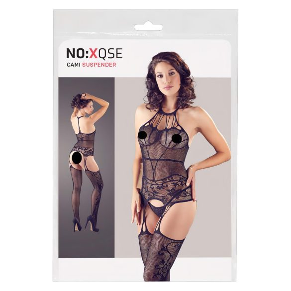 NO:XQSE - Strappy Lingerie Set & Thong - Black (S-L)