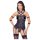 Cottelli Bondage - Strappy Top, Arm Cuffs & Thong Set (Black) - M