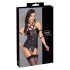 Cottelli Bondage - Strappy Top, Arm Cuffs & Thong Set (Black) - M