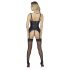 Abierta Fina - Push-Up Top with Garter Belt (Black) - L