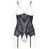Cottelli - Pearl-Adorned Open Top (Black) - M