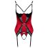 Cottelli - Red Lace Accent Lift Top Set - L