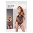 NO:XQSE - Floral Halter Neck Fishnet Bodysuit - Black (S-L)