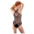 NO:XQSE - Floral Halter Neck Fishnet Bodysuit - Black (S-L)