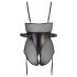 Cottelli Bondage - Shiny Black Bodysuit with Cuffs - L