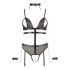 Cottelli Bondage - Strappy Open Body with Chains (Black) - L