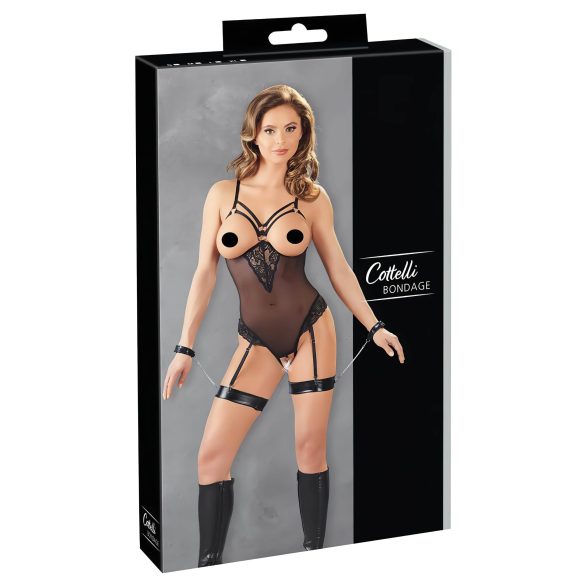 Cottelli Bondage - Black Metal Ring Body & Wrist Cuffs