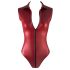 Cottelli Party - Zip-Up Sleeveless Shiny Bodysuit (Red)