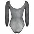 NO:XQSE - Long-Sleeve, Glitter Mesh Bodysuit - Black (S-L)