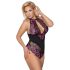 Cottelli Plus Size - Floral Bodysuit (Black-Purple) - 4XL