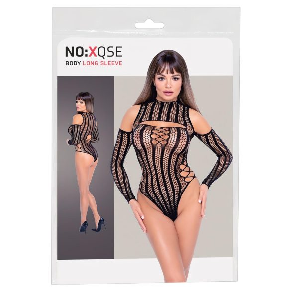 NO:XQSE - Long Sleeve Fishnet Bodysuit - Black (S-L)