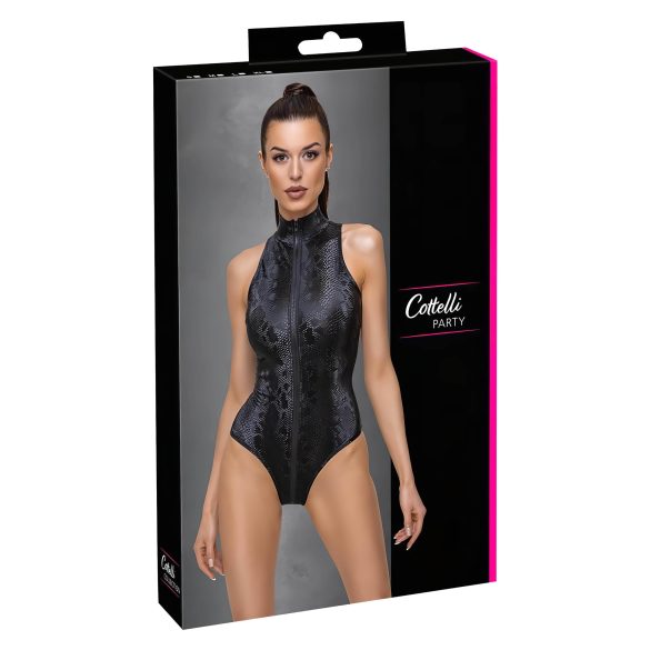 Cottelli Party - Black Snakeskin Pattern Bodysuit