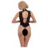 Abierta Fina - Lace Open-Back Bodysuit with Rhinestones (Black)