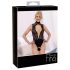 Abierta Fina - Lace Open-Back Bodysuit with Rhinestones (Black)