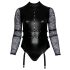 Cottelli Bondage Plus Size - Lace Sleeve Bodysuit (Black)