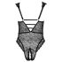 Cottelli Curves Plus Size - Sheer Patterned Bodysuit (Black)