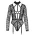 Cottelli - Sheer Strappy Bodysuit (Black)