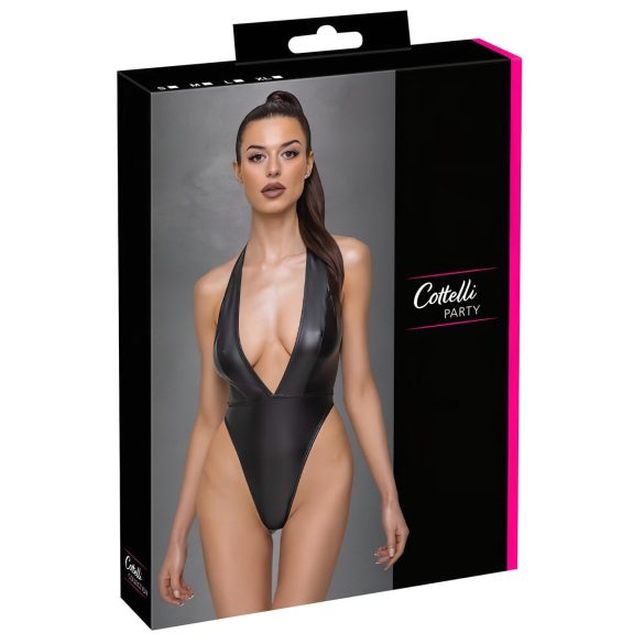 Cottelli Party - Shiny Halter Neck Bodysuit (Black) - L