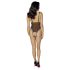 Cottelli - Embroidered Lace Bodysuit, Black & Purple (Open Design)